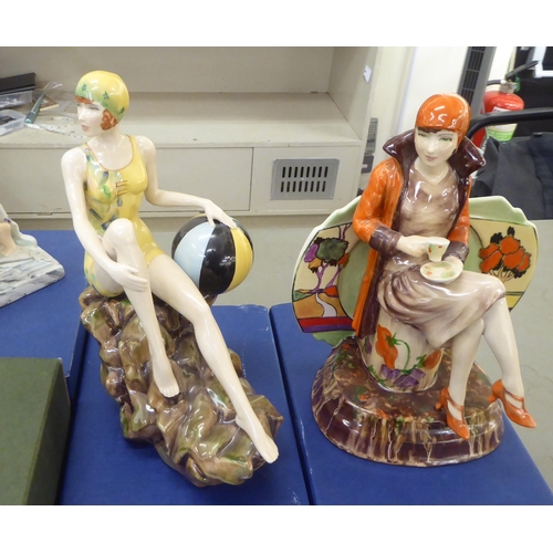 285 - Five Peggy Davis Ceramics Limited Edition china figures, viz. two Kevin Francis Production 'Evangeli... 