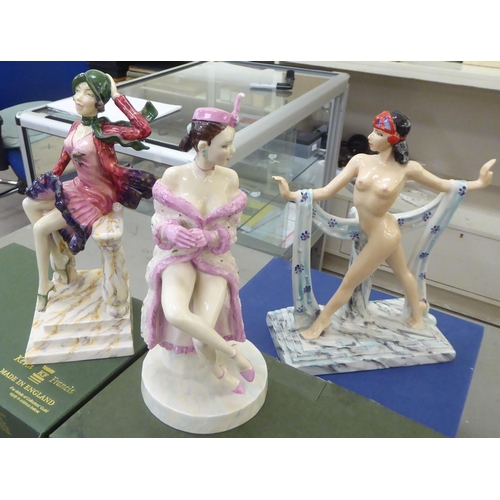 285 - Five Peggy Davis Ceramics Limited Edition china figures, viz. two Kevin Francis Production 'Evangeli... 