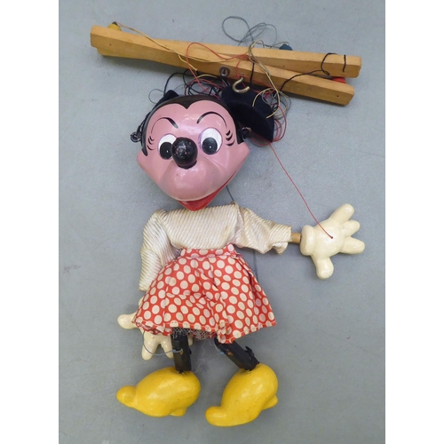 287 - Two Standard Pelham puppets, viz. 'Walt Disney's Mickey Mouse' and 'Minnie Mouse'  boxed