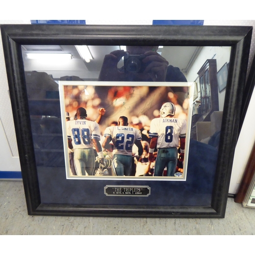 310 - NFL Dallas cowboy themed sporting memorabilia: to include a framed and signed Bob Lilly no.74 strip;... 