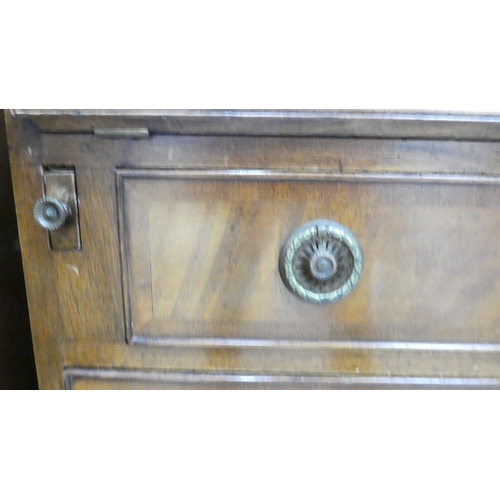 68 - A modern crossbanded mahogany bureau bookcase, raised on bracket feet&nbsp; 79