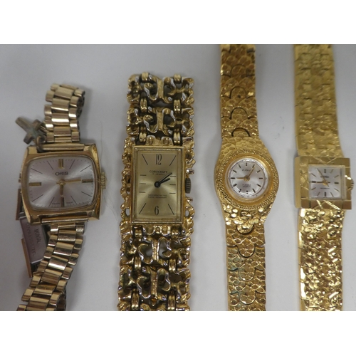 75 - Eight variously cased and strapped ladies wristwatches