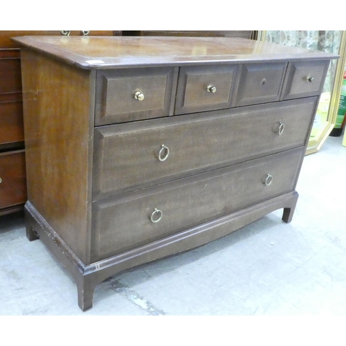 78 - A Stag mahogany six drawer dressing chest, raised on bracket feet&nbsp; 28