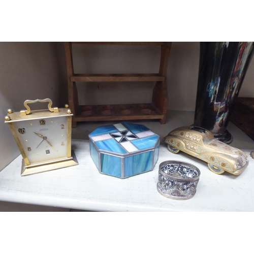 8 - A mixed lot: to include an early 20thC glass ring box, raised on metal feet  3