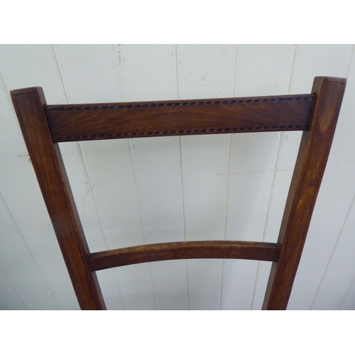 94 - Small furniture: to include two early 20thC beech framed, twin bar back bedroom chairs