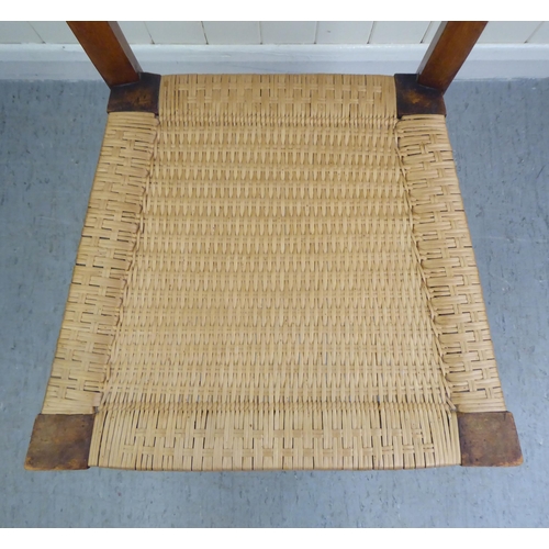 94 - Small furniture: to include two early 20thC beech framed, twin bar back bedroom chairs