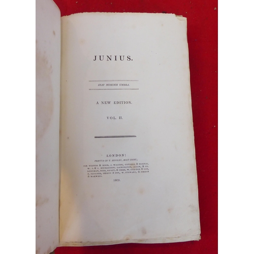 101 - Books: 'Junius'  New Edition  1805, in two volumes