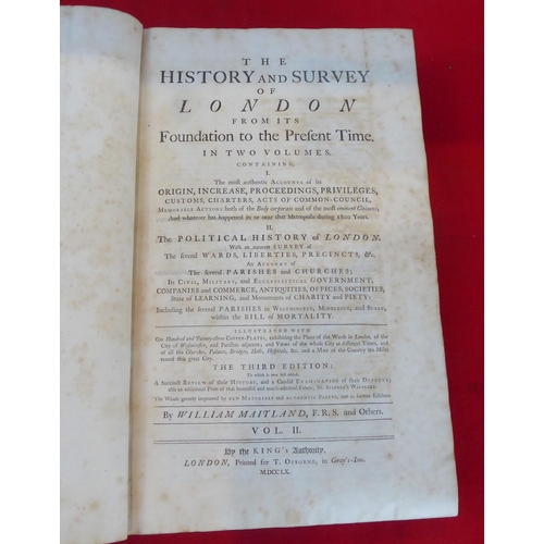 103 - Books: 'The History and Survey of London'  Third Edition  1760, in two volumes