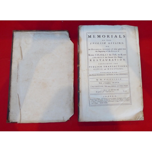 114 - Book: 'Memorials of the English Affairs at the Beginning of the Reign of Charles II and His Happy Re... 