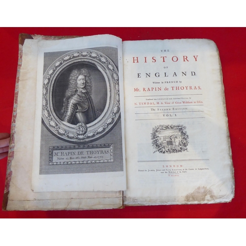 115 - Books: 'The History of England' by Mr Rapin de Thoyras  Second Edition  1732, in two volumes