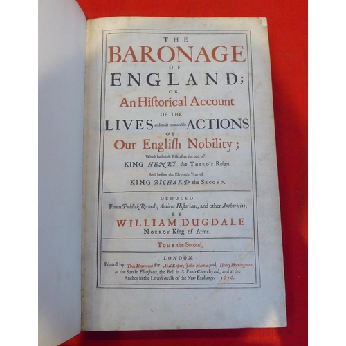 122 - Book: 'The Baronage of England' deduced by William Dugdale  1676, in one volume