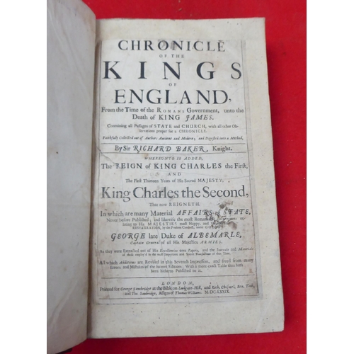 125 - Book: 'A Chronicle of the Kings of England' by Sir Richard Baker  1679, in one volume