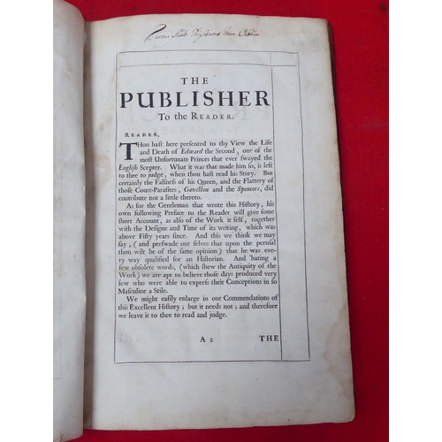 126 - Book: 'The History of the Life and Reign of Edward II' by EF to the Year 1627  later printed 1680, i... 