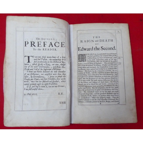 126 - Book: 'The History of the Life and Reign of Edward II' by EF to the Year 1627  later printed 1680, i... 