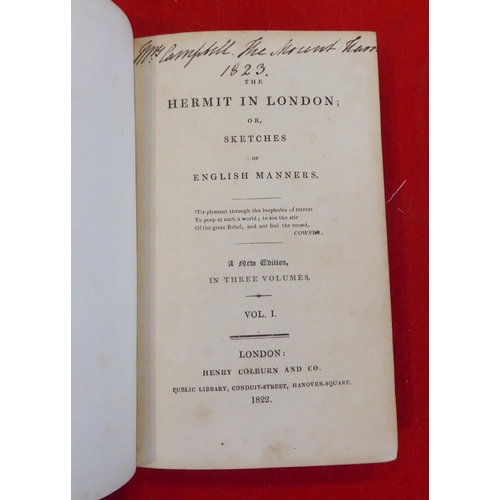 128 - Books: 'The Hermit in London'  New Edition  1822, the three volumes