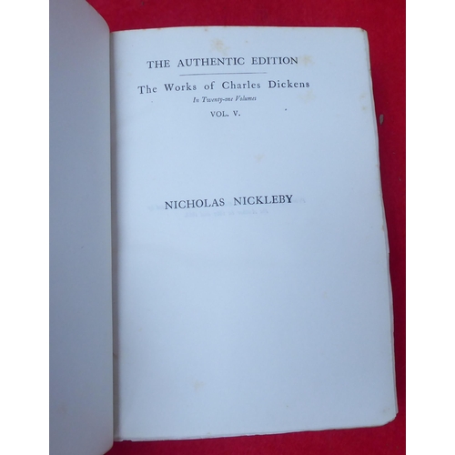 134 - Books: works by Dickens, mainly 19thC leather bound issues