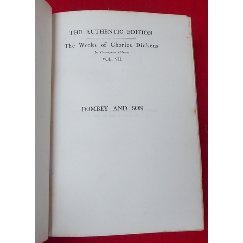 134 - Books: works by Dickens, mainly 19thC leather bound issues