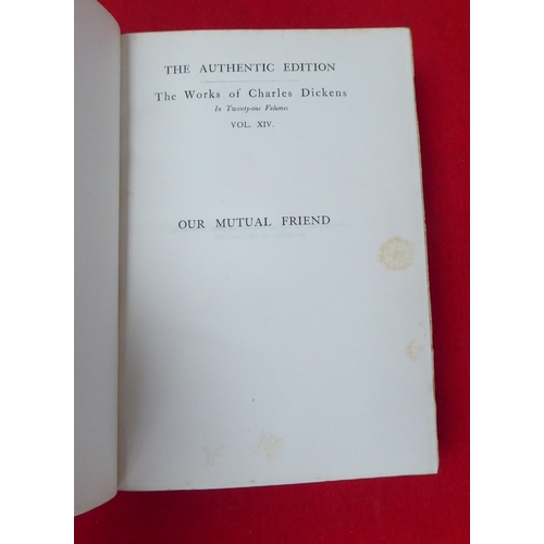 134 - Books: works by Dickens, mainly 19thC leather bound issues