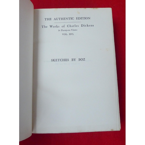 134 - Books: works by Dickens, mainly 19thC leather bound issues