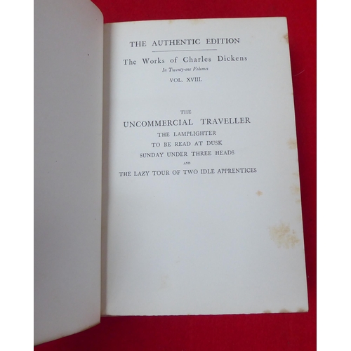 134 - Books: works by Dickens, mainly 19thC leather bound issues