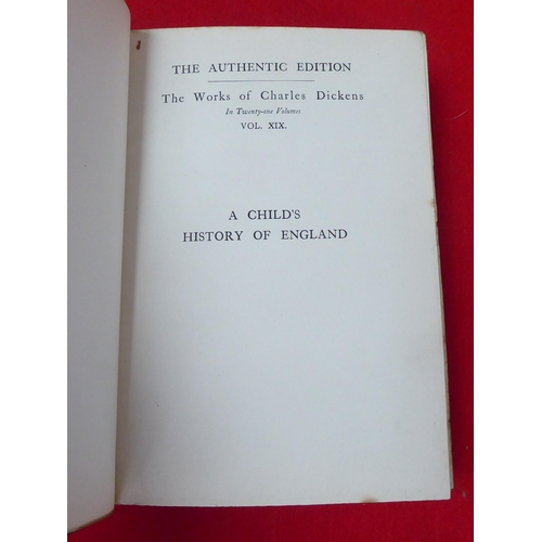 134 - Books: works by Dickens, mainly 19thC leather bound issues