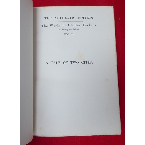 134 - Books: works by Dickens, mainly 19thC leather bound issues