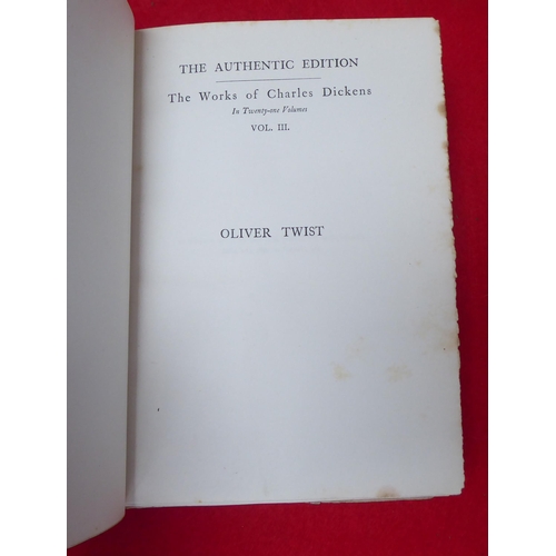 134 - Books: works by Dickens, mainly 19thC leather bound issues