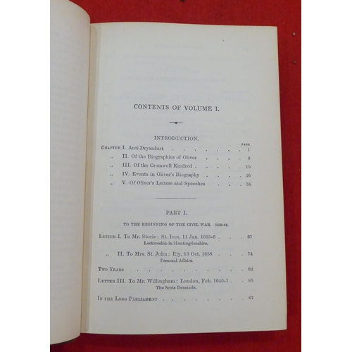 142 - Books: 'Oliver Cromwell's Letters and Speeches' with elucidations by Thomas Carlyle  1869, in three ... 