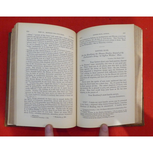 142 - Books: 'Oliver Cromwell's Letters and Speeches' with elucidations by Thomas Carlyle  1869, in three ... 