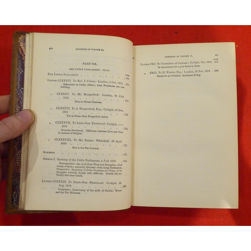 142 - Books: 'Oliver Cromwell's Letters and Speeches' with elucidations by Thomas Carlyle  1869, in three ... 