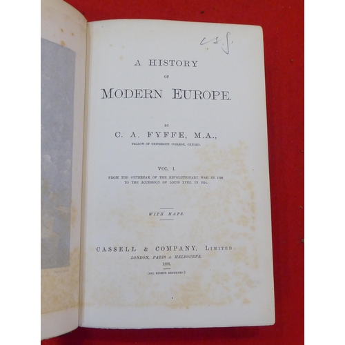 148 - Books: 'A History of Modern Europe' by CA Fyffe  1891, in three volumes