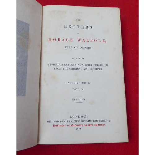 149 - Books: 'The Letters of Horace Walpole, Earl of Oxford 1735-1745'  printed in 1840, in six volumes