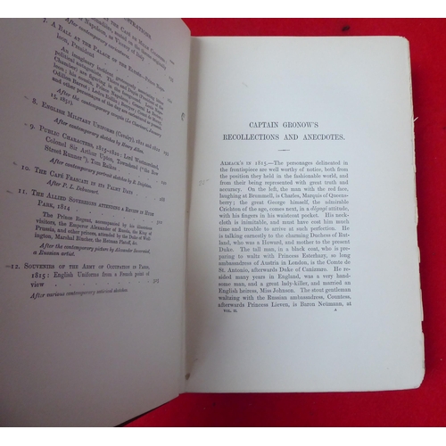 151 - Books: 'The Reminiscences and Recollections of Captain Gronow' by Joseph Grego  1889, in two volumes