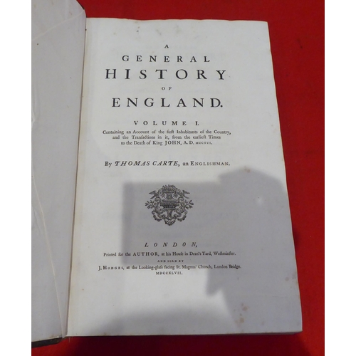 155 - Books: 'A General History of England' by Thomas Carte  1747, in two volumes