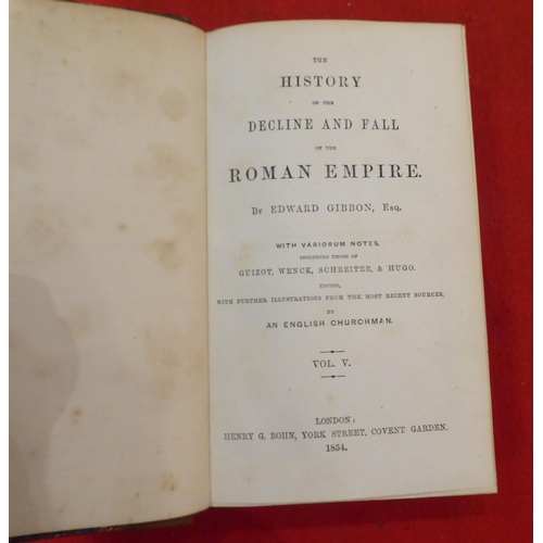 162 - Books: 'The History of the Decline and Fall of the Roman Empire' by Edward Gibbon  1854, in four vol... 