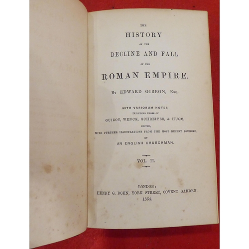 162 - Books: 'The History of the Decline and Fall of the Roman Empire' by Edward Gibbon  1854, in four vol... 