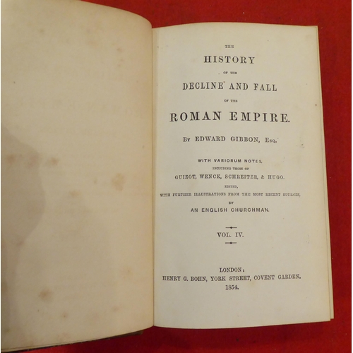 162 - Books: 'The History of the Decline and Fall of the Roman Empire' by Edward Gibbon  1854, in four vol... 