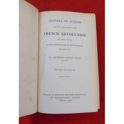 165 - Books: 'History of Europe from the Commencement of the French Revolution' by Archibald Alison  Secon... 