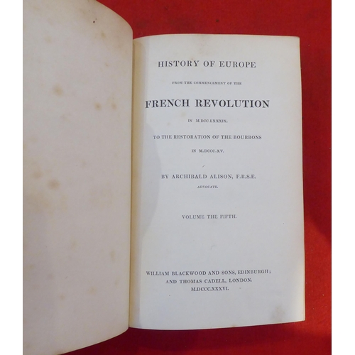 165 - Books: 'History of Europe from the Commencement of the French Revolution' by Archibald Alison  Secon... 