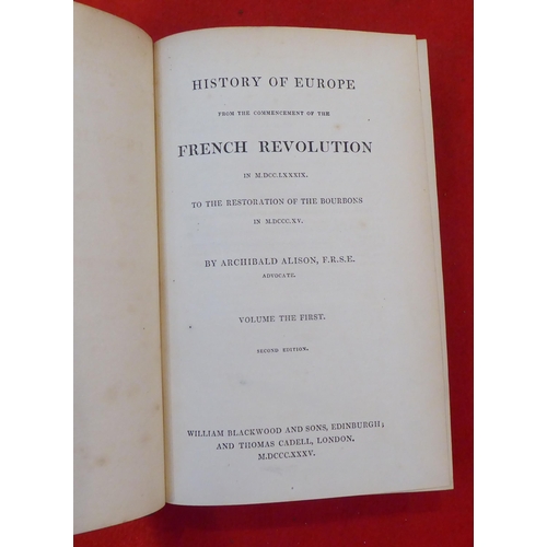 165 - Books: 'History of Europe from the Commencement of the French Revolution' by Archibald Alison  Secon... 