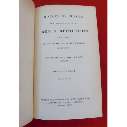 165 - Books: 'History of Europe from the Commencement of the French Revolution' by Archibald Alison  Secon... 