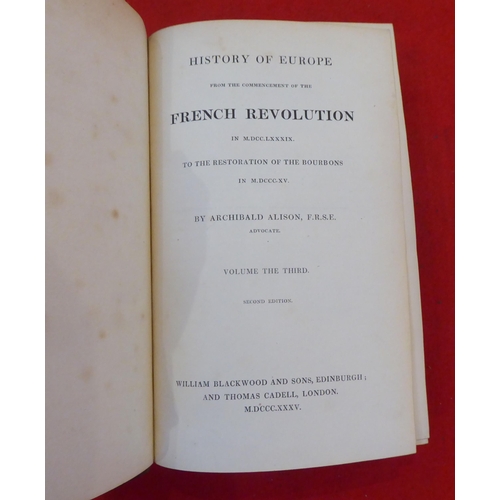 165 - Books: 'History of Europe from the Commencement of the French Revolution' by Archibald Alison  Secon... 