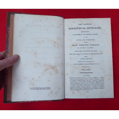 169 - Books: 'The General Biographical Dictionary' New Edition by Alexander Chalmers  1815, incomplete in ... 