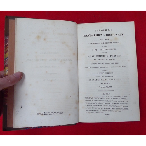 169 - Books: 'The General Biographical Dictionary' New Edition by Alexander Chalmers  1815, incomplete in ... 