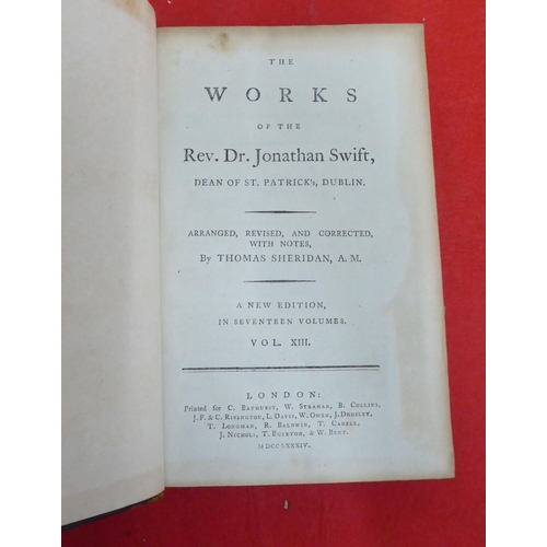 178 - Books: 'The Works of Rev Dr Jonathan Swift'  New Edition  1784, ten of seventeen volumes