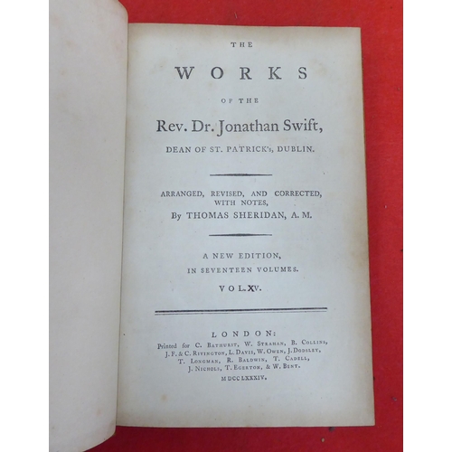 178 - Books: 'The Works of Rev Dr Jonathan Swift'  New Edition  1784, ten of seventeen volumes