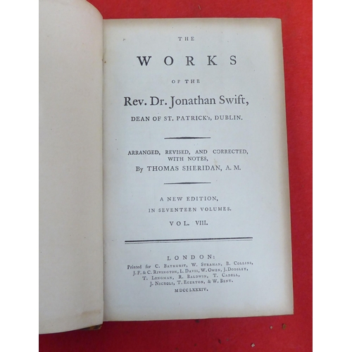 178 - Books: 'The Works of Rev Dr Jonathan Swift'  New Edition  1784, ten of seventeen volumes