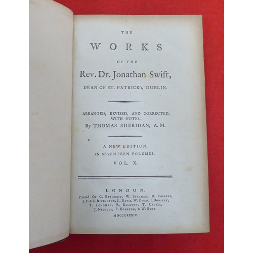 178 - Books: 'The Works of Rev Dr Jonathan Swift'  New Edition  1784, ten of seventeen volumes