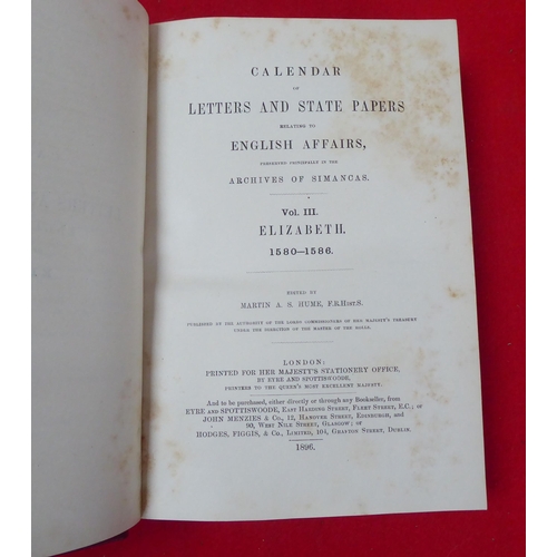 181 - Books: 'Calendar of Letters and State Papers relating to English Affairs from 1558-1567' published i... 