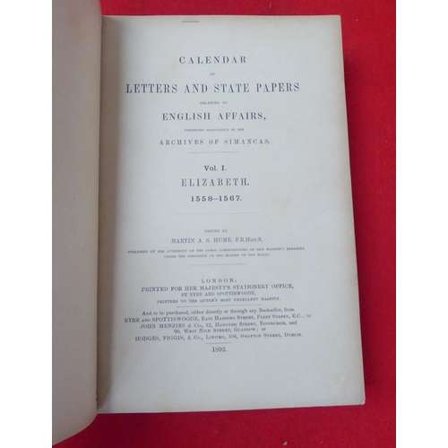 181 - Books: 'Calendar of Letters and State Papers relating to English Affairs from 1558-1567' published i... 